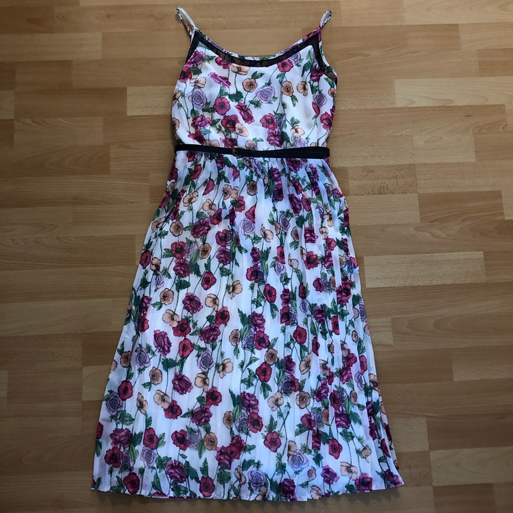Lauren Conrad floral pleated midi dress
